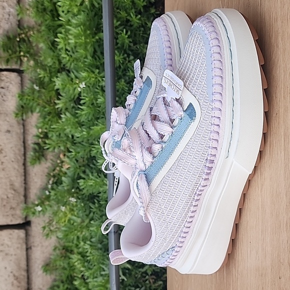 Skechers Court & Classics Patchwork Sneakers 185240 Pastel Pink Blue Size 9.5 - Picture 3 of 9